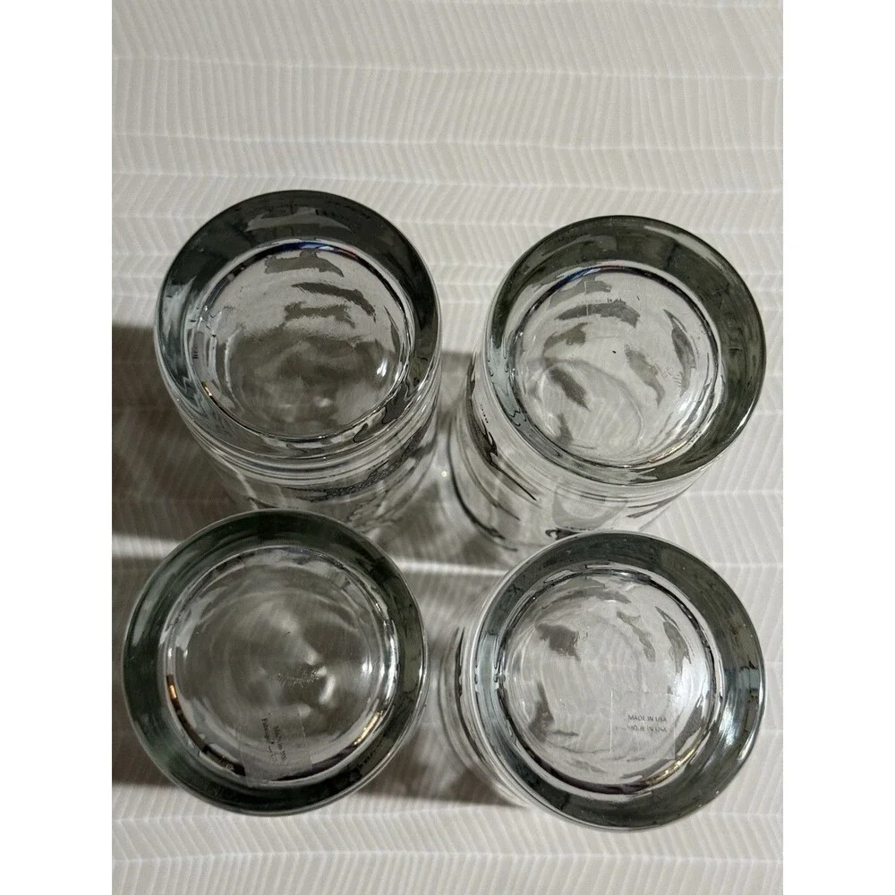 Fishs Eddy Cat Tricks Highball Glass Cups Set of 4